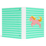 Flaming Unicorn 3 Ring Binders