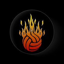 Flaming Volleyball Button