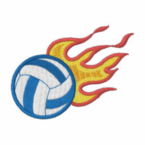 Flaming Volleyball embroidered shirts by ZazzleEmbroidery Flaming Volleyball embroidered shirts