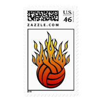 Flaming Volleyball Stamp