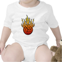 Flaming Volleyball Tees