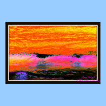 Flaming waves, Ocean Colors posters