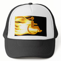 Flaming Wheel Chair hats