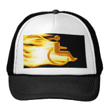 Flaming Wheel Chair Mesh Hats