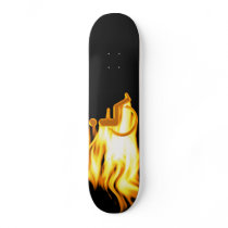 Flaming Wheelchair Man skateboards