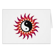 Flaming Yin Yang Sun Cards