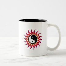 Flaming Yin Yang Sun Coffee Mugs