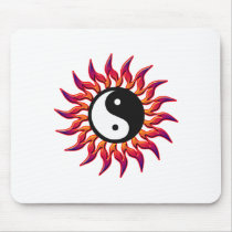 Flaming Yin Yang Sun Mouse Pads
