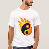 Flaming Yin Yang t-shirts