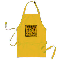 Flaming Zombies Warning Aprons