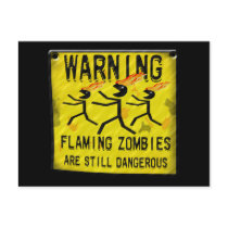 Flaming Zombies Warning Postcards
