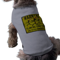 Flaming Zombies Warning Sign Dog Shirts