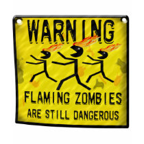 Flaming Zombies Warning Women's Shirts