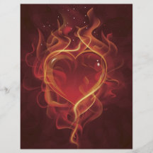 FlamingHeart fire dark red love flames heart shape Flyer Design