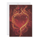 FlamingHeart fire dark red love flames heart shape Personalized Announcements