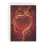 FlamingHeart fire dark red love flames heart shape Personalized Announcements