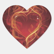 FlamingHeart fire dark red love flames heart shape Sticker