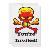 flamingl skull and crossbones copy custom invites