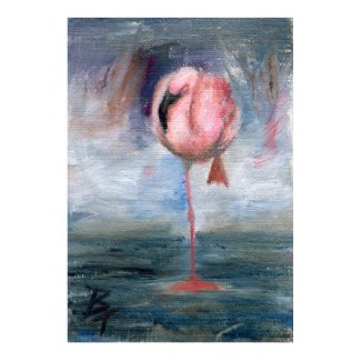 Flamingo ACEO Print print