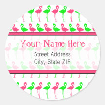 Flamingo Address Label Sticker
