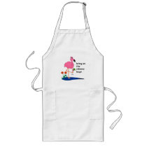 Flamingo and cabana boy BBQ apron