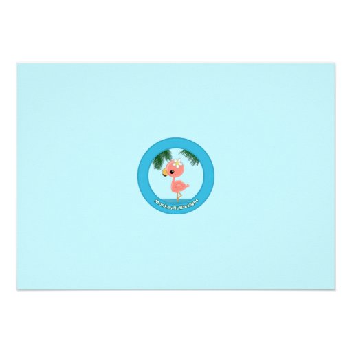 Flamingo Baby Shower invitation Mommy Kiss