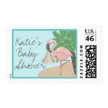 Flamingo Baby with Flip Flops Stamp