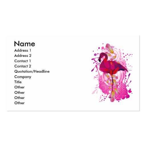 Flamingo Business Card Templates (front side)