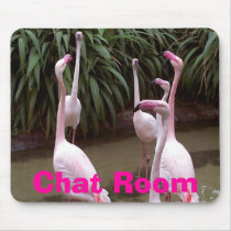 Flamingo Chat Room mousepads