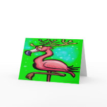 Flamingo Christmas Card by FunGraphix Flamingo Christmas Card