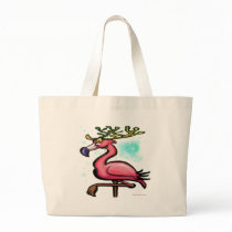 Flamingo Christmas Reindeer bags by FunGraphix Flamingo Christmas Reindeer bags