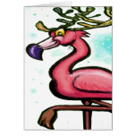 Flamingo Christmas Reindeer Greeting Cards