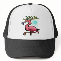 Flamingo Christmas Reindeer hats