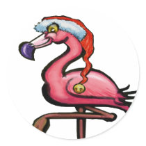 Flamingo Chrsitmas stickers