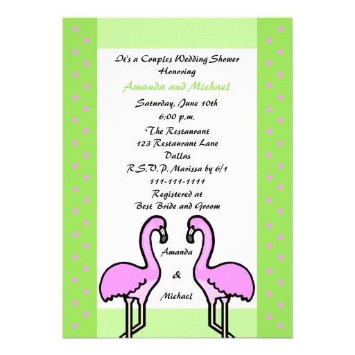 Flamingo Couple Couples Wedding Shower Invitation