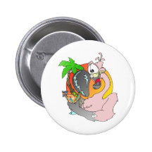 Flamingo Drink Pinback Buttons