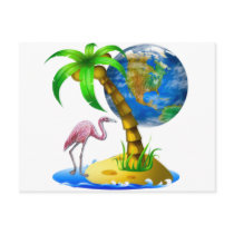 Flamingo Earth Post Card