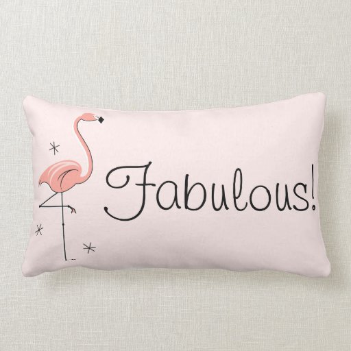 Flamingo 'Fabulous!' multi back lumbar Lumbar Pillow Zazzle