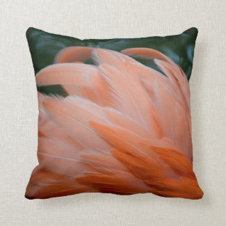 flamingo feathers ruffled closeup bird throw pillows