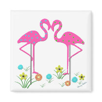 Flamingo Garden Magnet