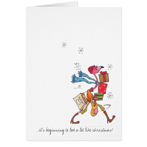 Flamingo Holiday shopping Card