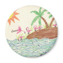 Flamingo Island magnets by pidgiefund Flamingo Island magnets