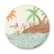 Flamingo Island magnets by pidgiefund Flamingo Island magnets