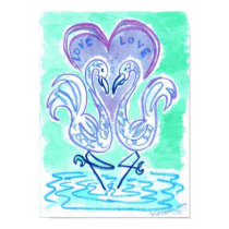 Flamingo Love blue by Wendy C Allen posters by eelkat Flamingo Love blue by Wendy C Allen posters