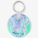Flamingo Love (blue) keychain