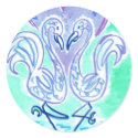 Flamingo Love (blue) sticker