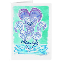 Flamingo Love (blue version) cards by eelkat Flamingo Love (blue version) cards