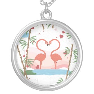 Flamingo Love Hearts necklace