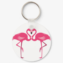 Flamingo Love keychains