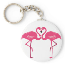 Flamingo Love Keychain